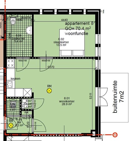 Floorplan - Raadhuisplein 1J, 9481 BG Vries